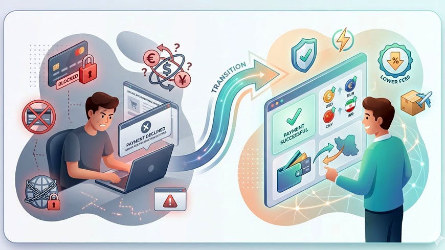 چالش‌های خرید از سایت‌های خارجی برای ایرانیان و راهکارهای ساده پرداخت بین‌المللی