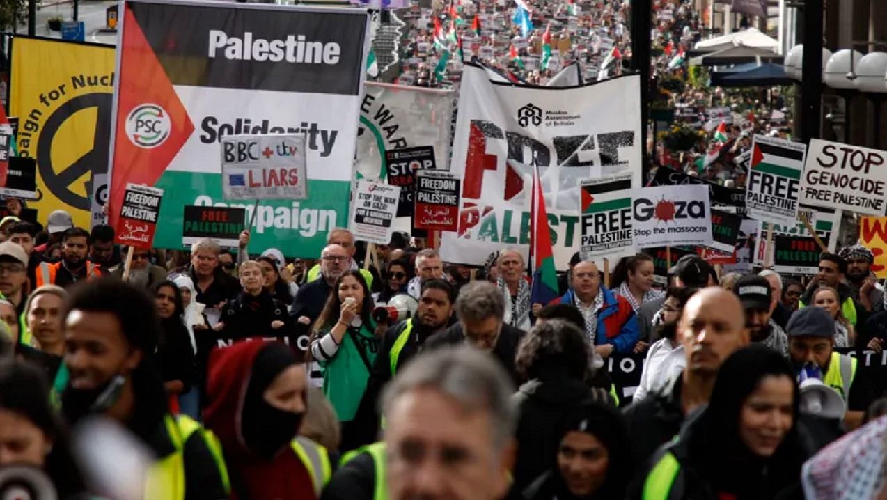 تظاهرات گسترده ضداسرائیلی در انگلیس / درخواست برای پایان فروش اسلحه به تل‌آویو