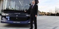 اردوغان با اتوبوس الکتریکی بدون راننده به جلسه هیئت دولت رفت

