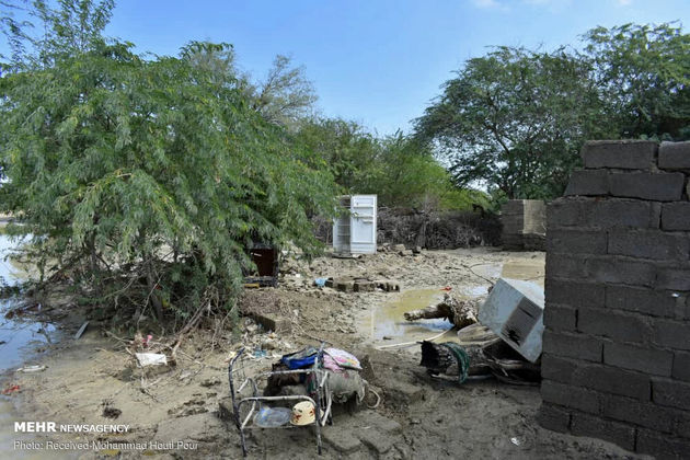 تصاویر روستای سیل‌زده زرآباد پس از فروکش سیلاب