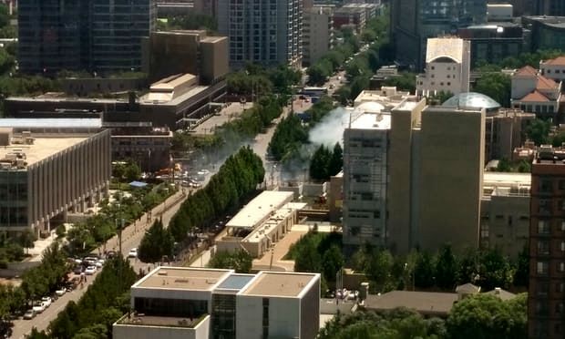 فوری: فیلم انفجار حوالی سفارت آمریکا در پکن