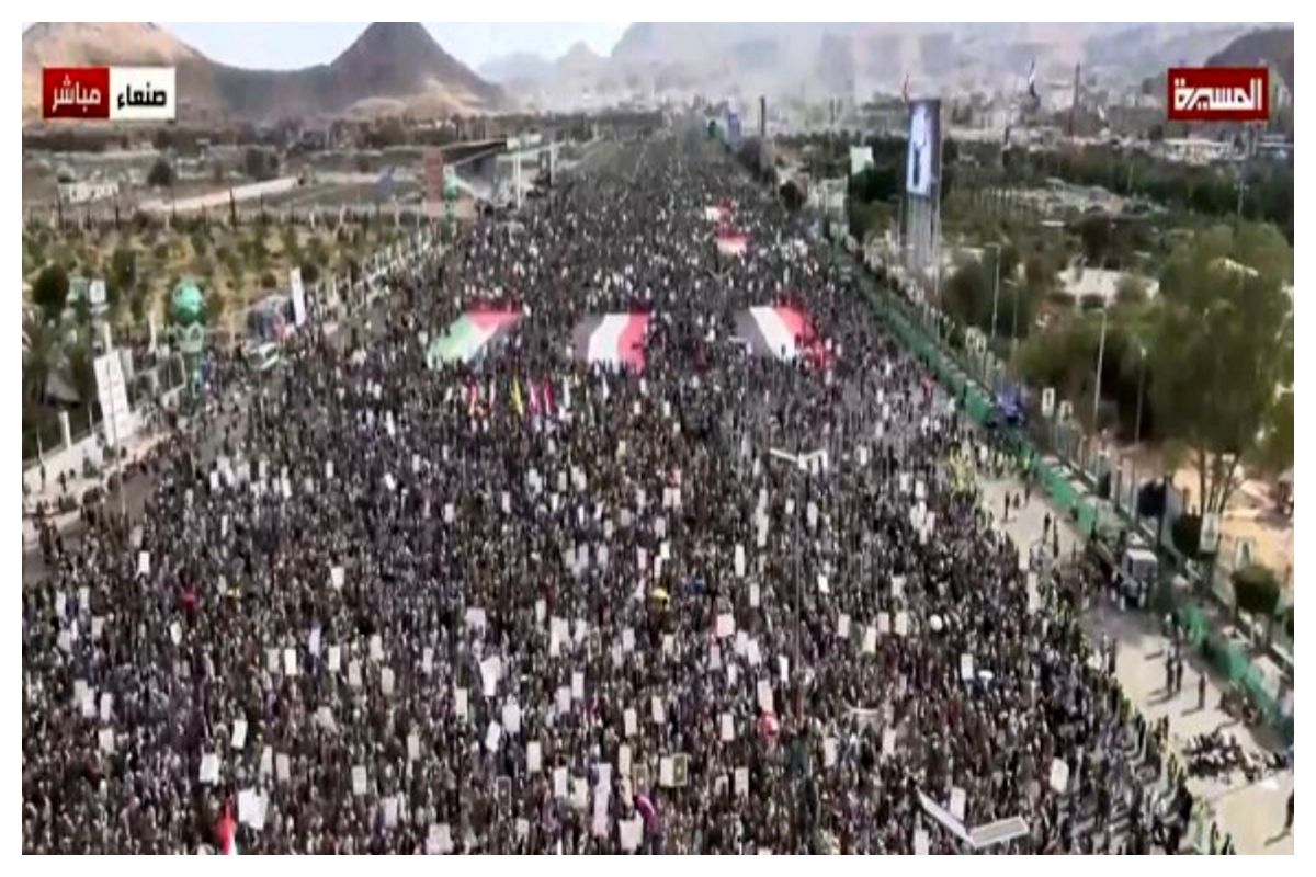 راهپیمایی گسترده یمنی‌ها در حمایت از غزه