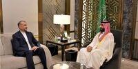 حذف پرچم ایران در دیدار امیرعبداللهیان و بن سلمان+ عکس