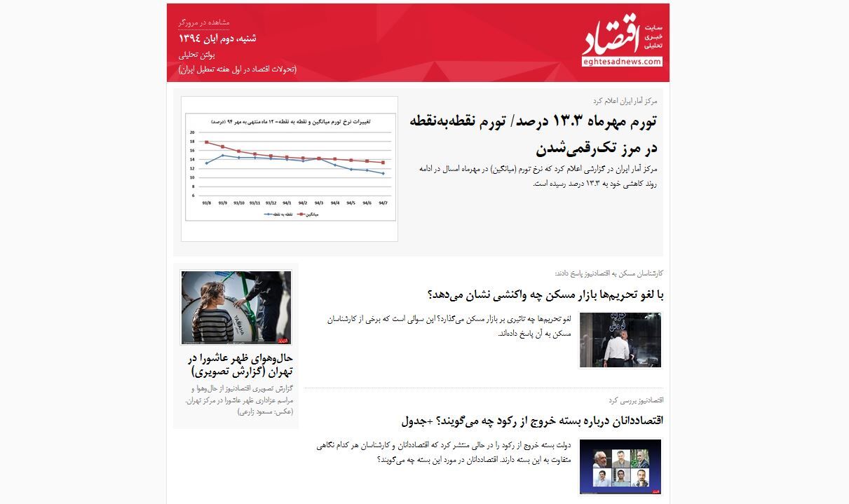 تحولات اقتصاد در اول هفته تعطیل ایران / (بولتن تحلیلی اقتصادنیوز؛ شنبه 2 آبان)