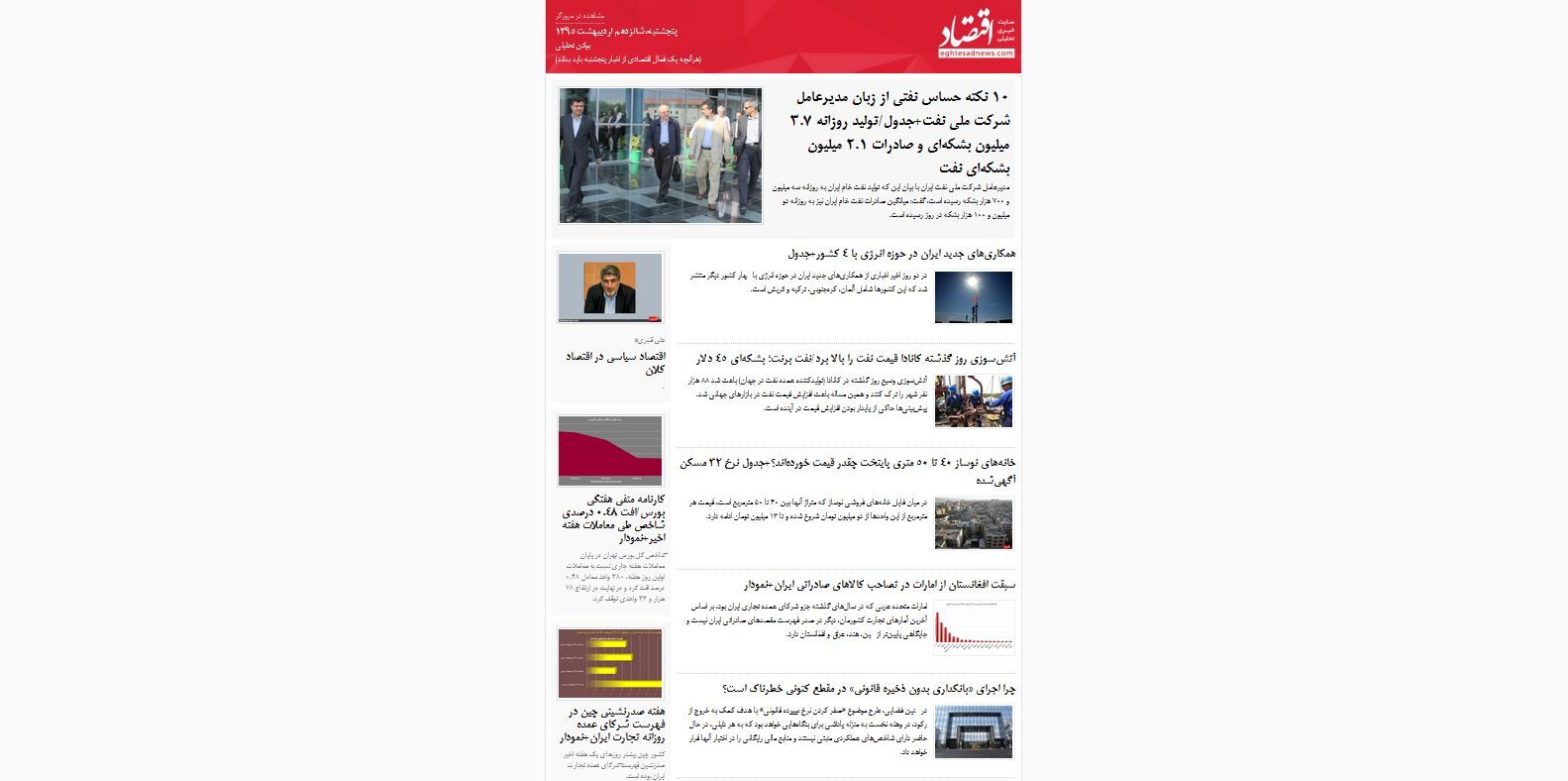 روز نفتی اقتصاد ایران/اتفاق‌های نفتی که رخ داده و رخ خواهند داد / (بولتن تحلیلی اقتصادنیوز؛پنجشنبه 16 اردیبهشت)