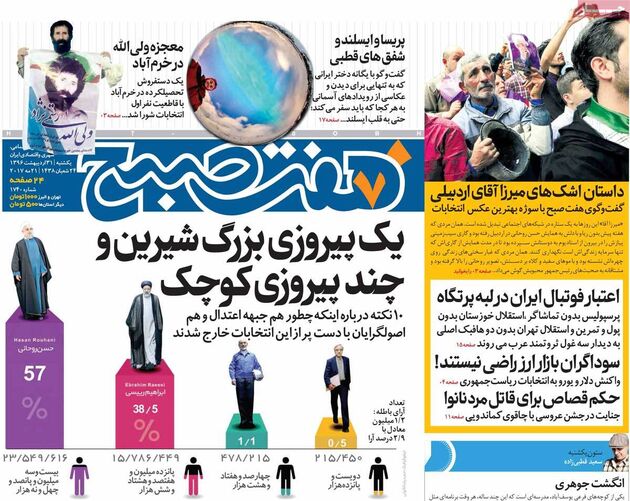 صفحه اول روزنامه های یکشنبه 31 اردیبهشت