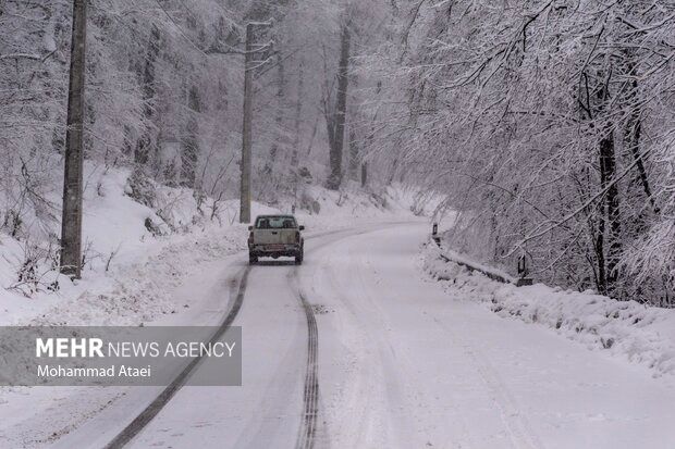 بارش برف در 14 استان کشور / جاده چالوس مسدود شد