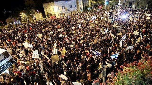 تظاهرات گسترده علیه دولت «بنیامین نتانیاهو» در تل‌آویو