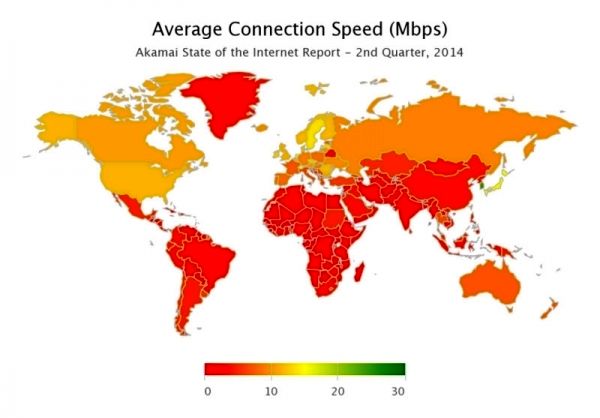 افزایش متوسط سرعت اینترنت جهان به 4.6 مگابیت بر ثانیه