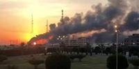 پایانه نفتی عربستان آتش گرفت