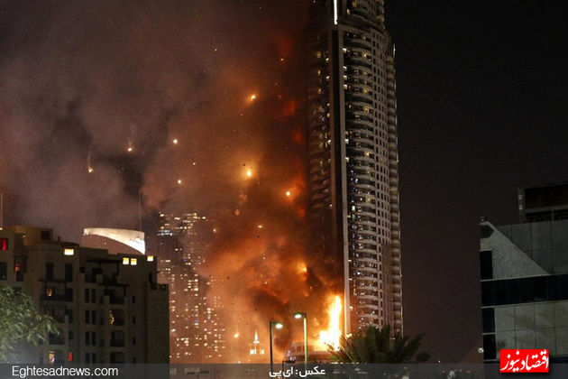آتش‌بازی و آتش‌سوزی همزمان در دوبی