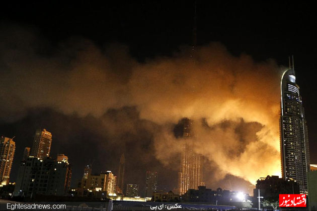 آتش‌بازی و آتش‌سوزی همزمان در دوبی