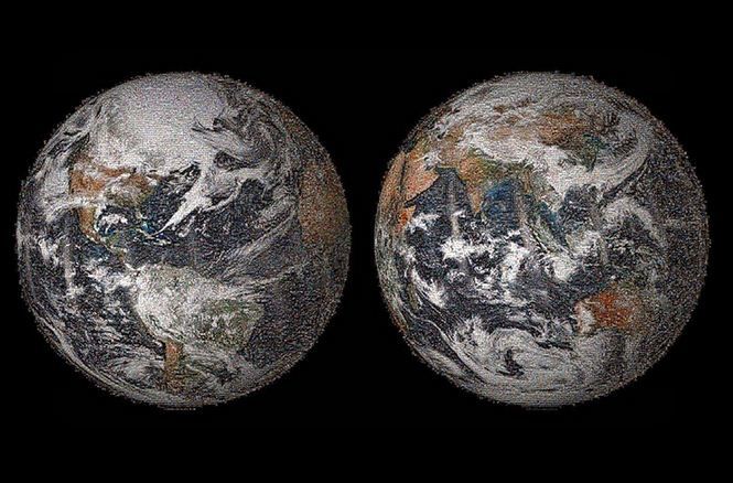 تصویر ۳.۲ گیگاپیکسلی از زمین با ترکیب تصاویر ارسالی مردم