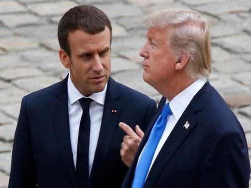 ترامپ باز هم مکرون را مسخره کرد/نه، نه دونالد، این کار را نمی‌کنم +فیلم