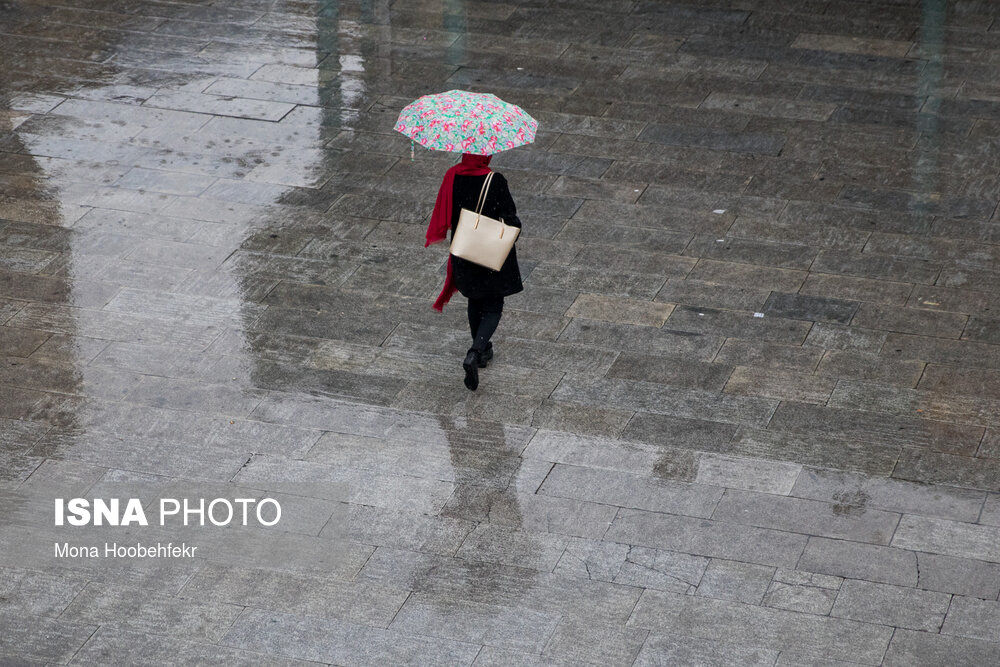 بارش باران پاییزی در تهران

