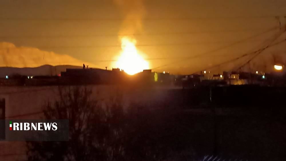 انفجار در خط لوله گاز گردنه حلوایی شهرستان بروجن + فیلم