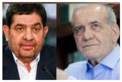 عزاداری مسعود پزشکیان و محمد مخبر در پاستور+ عکس