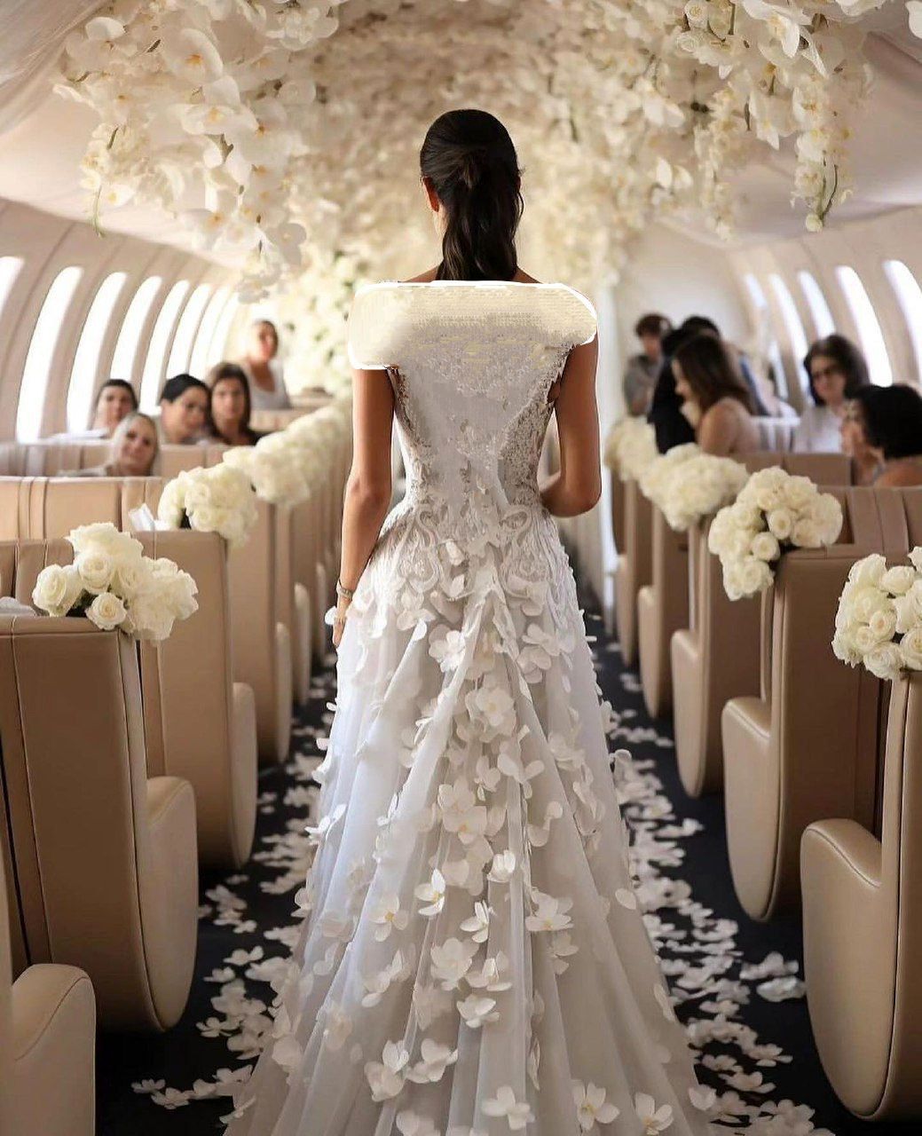 عروسی لاکچری وسط هواپیما/ این عروسی مردم را شگفت زده کرد+ تصاویر