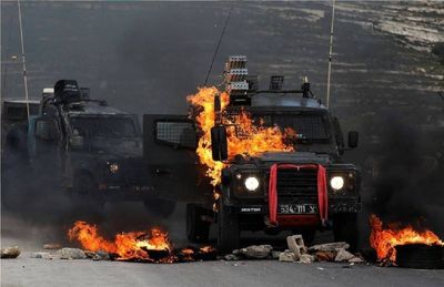 مقاومت فلسطین، کاروان نظامی اسرائیل را درهم کوبید / خسارت شدید به خودروهای جنگی