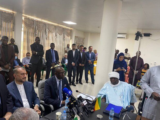 نشست مشترک امیرعبداللهیان و وزیر خارجه مالی با فعالان تجاری