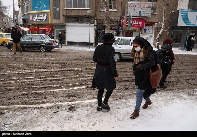 بارش برف در اردبیل