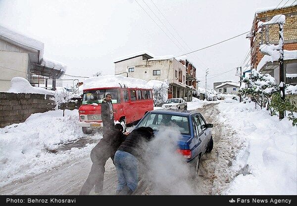 بارش برف سنگین در مازندران