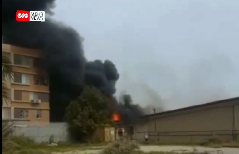 صحنه هولناک از آتش سوزی انبار غلات در بندرعباس+فیلم