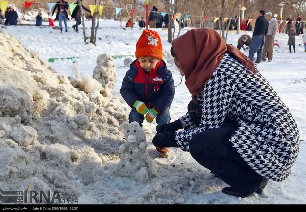 جشن آدم برفی در مریوان