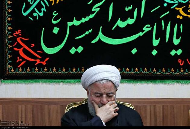 مراسم عزاداری امام حسین با حضور روحانی و وزرا
