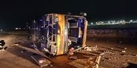 14 فوتی در حادثه واژگونی اتوبوس محور کرمان- راور