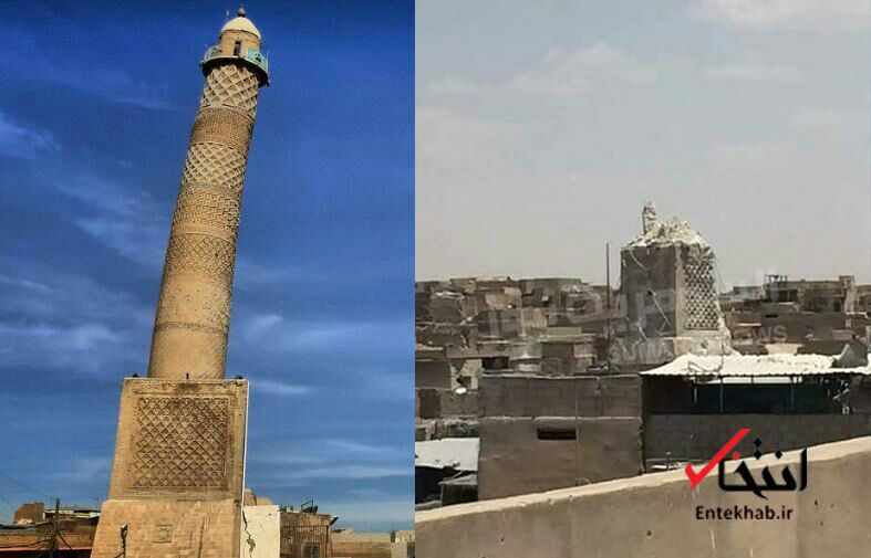 آنچه که از مناره مسجد جامع النوری در موصل باقی ماند + عکس