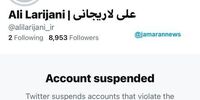 اکانت لاریجانی در توئیتر مسدود شد