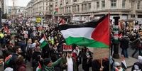 تجمع گسترده ضدصهیونیستی در محل سفارت اسرائیل در لندن
