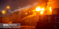 تصاویری از آتش سوزی کارخانه رنگ بارک قم