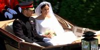 تصاویر کالسکه سواری عروس جدید بریتانیا با لباس عروس و دیدار با مردم