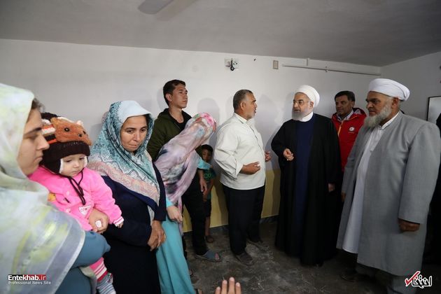 بازدید رئیس جمهور از مناطق سیل زده آق قلا