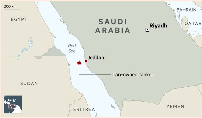 نقشه دقیق محل حادثه / افزایش قیمت نفت پس از حمله به نفتکش ایران
