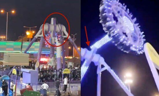 سقوط وحشتناک چرخ فلک در عربستان + فیلم