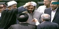 عمّامه از سر افتاد، میکروفن قطع شد/نماینده عصبانی در مجلس + عکس
