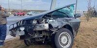 نصف شدن خودروی BMW پس از تصادف با وانت! + عکس

