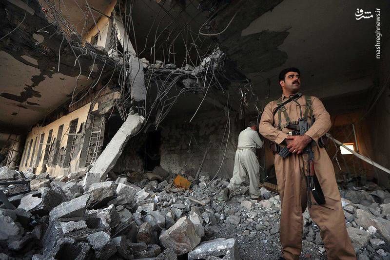 آخرین تصاویر از محل اصابت موشک به ساختمان تروریست‌ها در کردستان