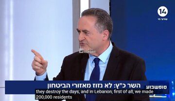 خشم وزیر جنگ اسرائیل: لبنان را با خاک یکسان کردیم!/ به تروریست کت و شلواری نیاز نداریم/ ارتش در حال نابودی کامل خانه‌ها است