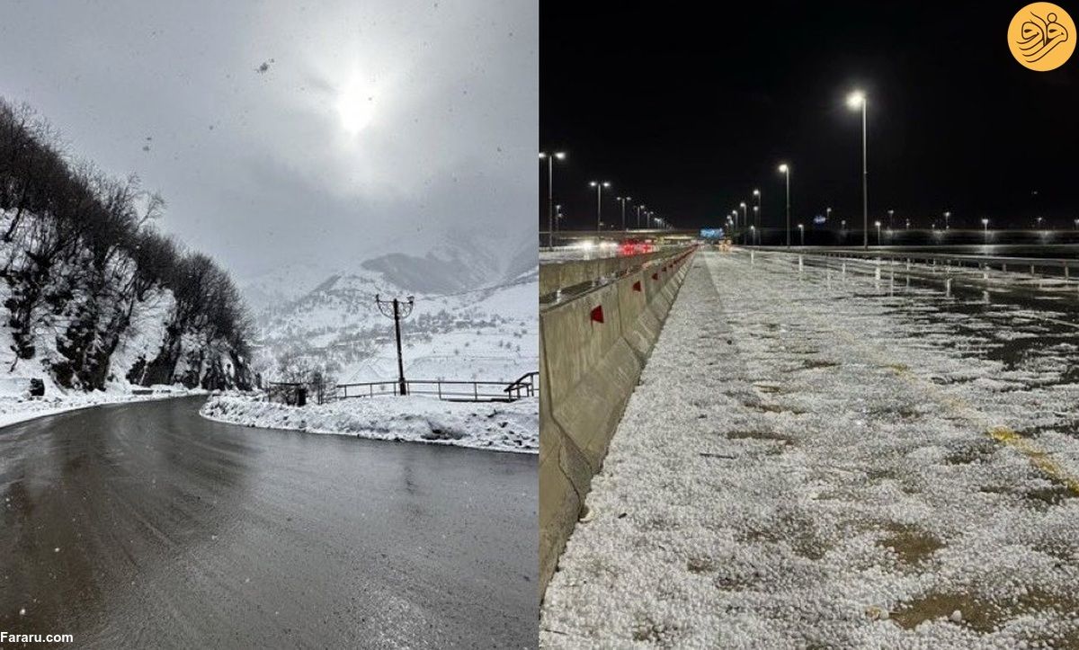  بارش برف و تگرگ در امارات/ مردم غافلگیر شدند+ عکس