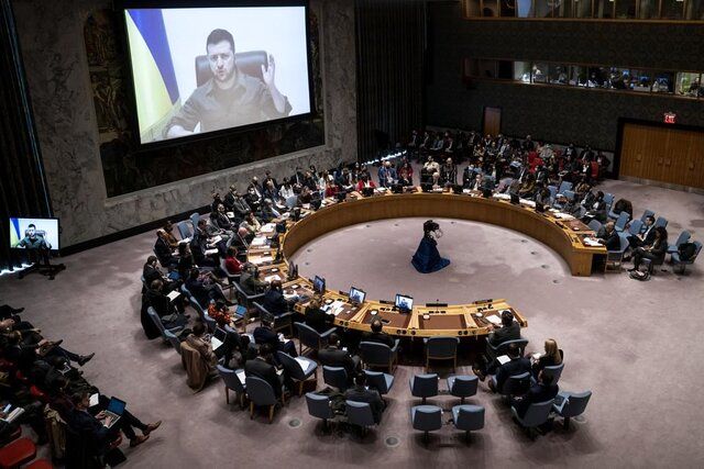 زلنسکی: روسیه از جایگاه خود در شورای امنیت سوء استفاده می‌کند