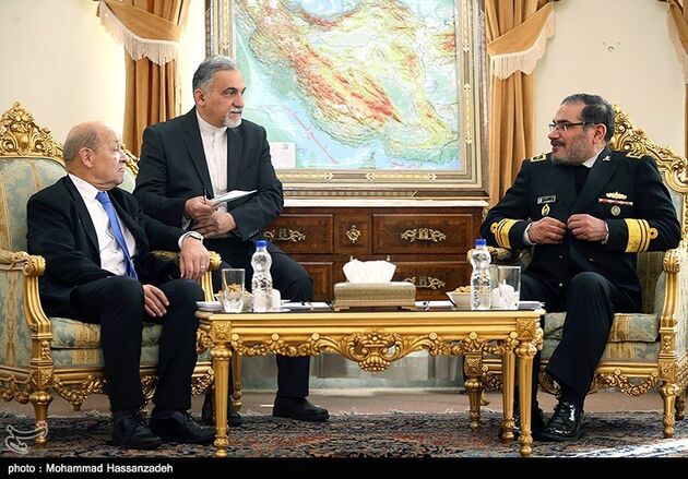 دیدار وزیر خارجه فرانسه با دبیر شورای عالی امنیت ملی