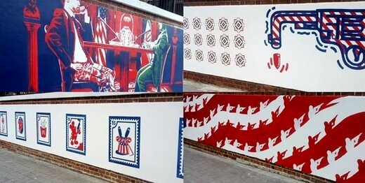 جمجمه در دیوار سفارت پیشین آمریکا در تهران+عکس