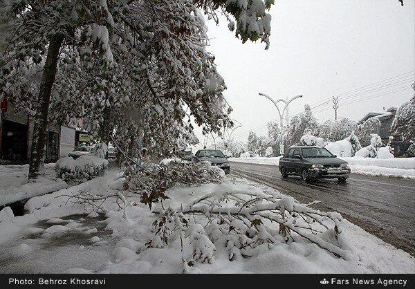 بارش برف سنگین در مازندران