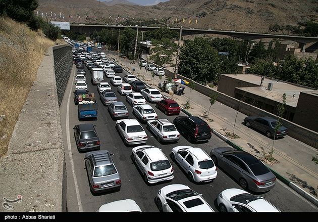 ترافیک سنگین در جاده چالوس و اتوبان قزوین