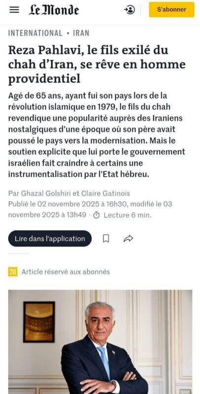 گزارش روزنامه لوموند درباره موقعیت سلطنت‌طلبان در ایران /