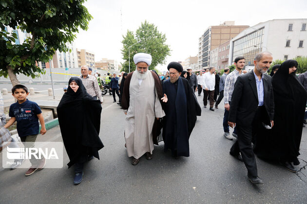 تصاویر مسئولان عالی‌رتبه کشور در راهپیمایی روز قدس